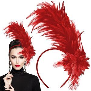 Women's 1920s Feather Fascinator Headband, Fascinators Hat For Women Tea 2468